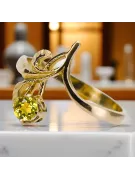 Geltonasis peridotas 14k geltono aukso Žiedas Vintažinis stilius vrc095y